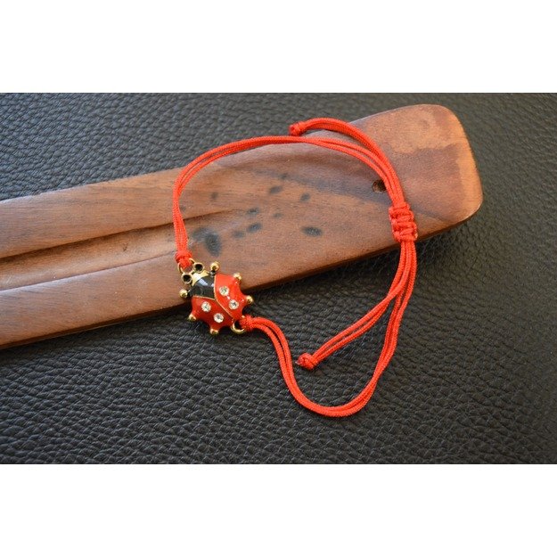 Raudonas (juodas) siūlas ant rankos su boružėle. 1