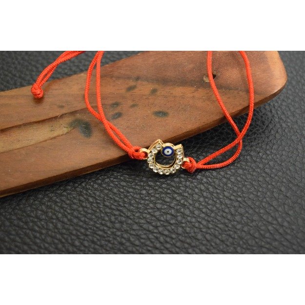 Raudonas (juodas) siūlas ant riešo su pasaga ir Fatimos akimi. 1